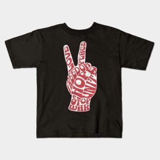 Peace Hand Sign Stop War Kids T-Shirt